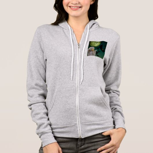Mummy, Vleermuis & Maan Halloween Hoodie (Voorkant)