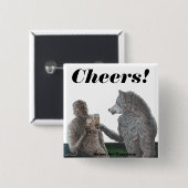 Mummy Werewolf Drink Beer Fantasy Art Button (Voorkant /achterkant)