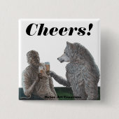 Mummy Werewolf Drink Beer Fantasy Art Button (Voorkant)