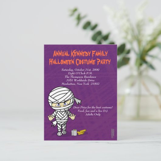 Mummy wil dansen briefkaart (Staand voorkant)