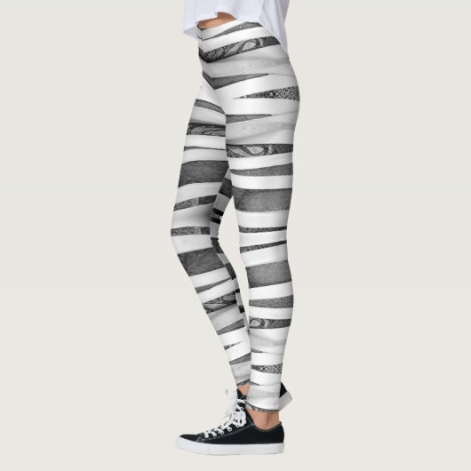 Mummy Wrap Bandages Grunge Verdrietig Halloween Leggings (Links)
