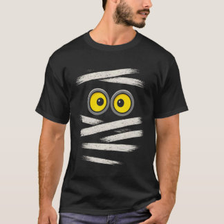 Mummy Wrap Eyes Costume Funny Scary Spooky Hallowe T-shirt