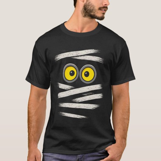 Mummy Wrap Eyes Costume Funny Scary Spooky Hallowe T-shirt (Voorkant)