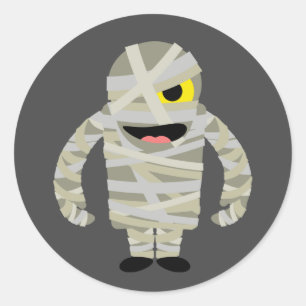 Mummy zombie Halloween Ronde Sticker