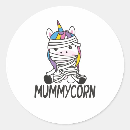 Mummycorn Unicorn Mummy Halloween Costume Ronde Sticker (Voorkant)