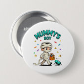 🎃 Mummy's Boy Halloween Fun Ronde Button 7,6 Cm (Voorkant /achterkant)