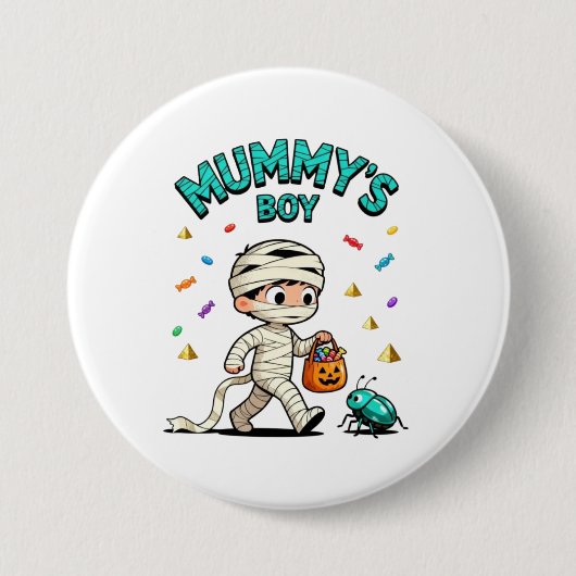 🎃 Mummy's Boy Halloween Fun Ronde Button 7,6 Cm (Voorkant)
