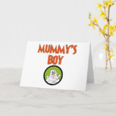 Mummy's Boy Halloween Tshirts and Gifts Kaart (Gele Bloem)