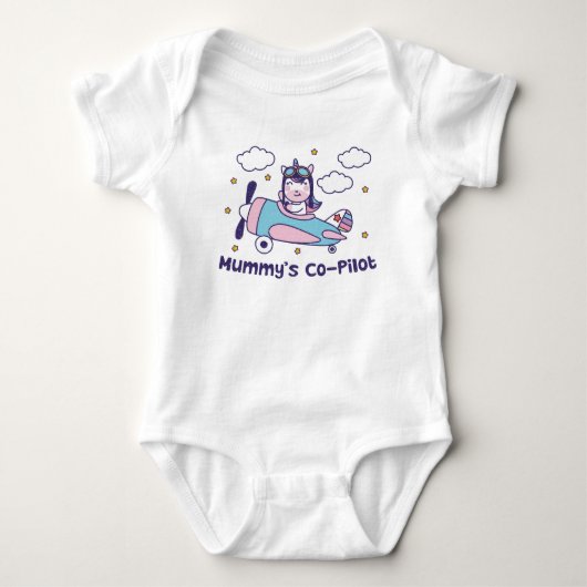 Mummy's Co-Piloot - Eenhoring Vliegtuig Romper (Voorkant)