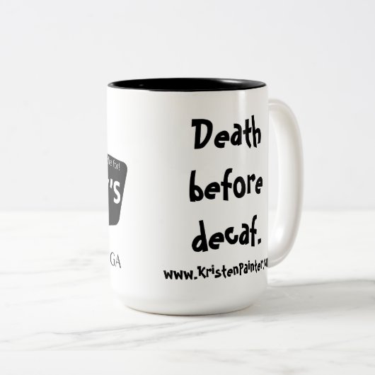 Mummy's Diner mok - Dood voor decaf (Voorkant rechts)