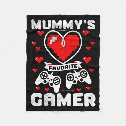 Mummy's Favorite Gamer Funny Boys Kids Valentine's Fleece Deken (Voorkant)