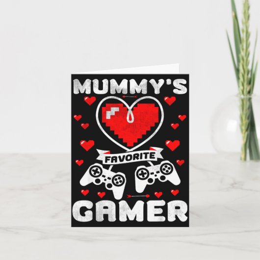 Mummy's Favorite Gamer Funny Boys Kids Valentine's Kaart (Voorkant)