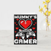 Mummy's Favorite Gamer Funny Boys Kids Valentine's Kaart (Gele Bloem)