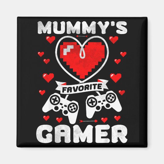 Mummy's Favorite Gamer Funny Boys Kids Valentine's Magneet (Voorkant)
