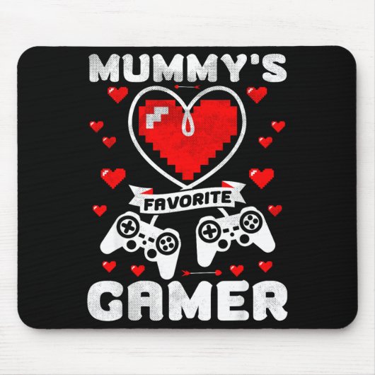 Mummy's Favorite Gamer Funny Boys Kids Valentine's Muismat (Voorkant)