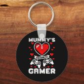 Mummy's Favorite Gamer Funny Boys Kids Valentine's Sleutelhanger (Voorkant)