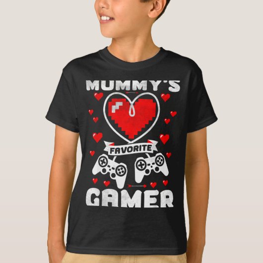 Mummy's Favorite Gamer Funny Boys Kids Valentine's T-shirt (Voorkant)
