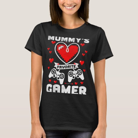 Mummy's Favorite Gamer Funny Boys Kids Valentine's T-shirt (Voorkant)