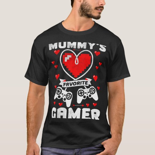 Mummy's Favorite Gamer Funny Boys Kids Valentine's T-shirt (Voorkant)