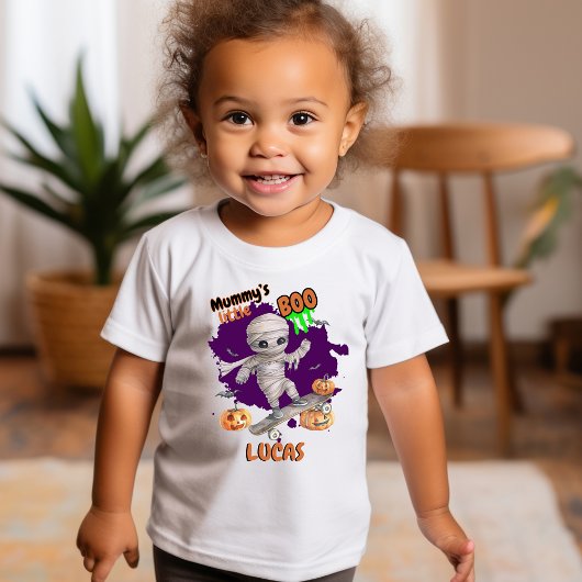Mummy's Little Boo Skateboard Pumpkin T-shirt