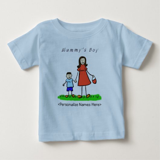 Mummy's Little Boy - Brunette Moeder & Son Shirt (Voorkant)