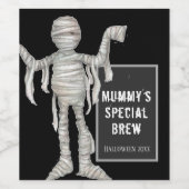Mummy's speciale Brew Halloween Party Wijn Etiket (Enkel label)