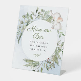 Mumosa Momosa Bar Jongen Olifant Baby shower Teken Reclamebord Met Voetstuk