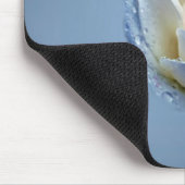 Mums blauw en witte roos muismat (Hoek)
