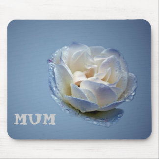 Mums blauw en witte roos muismat