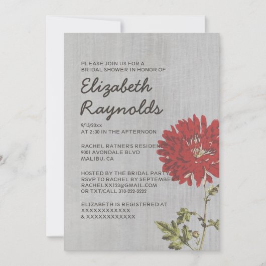 Mums Bridal Shower-uitnodigingen Kaart (Voorkant)