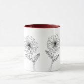 Mums Chrysanthemum Bloemen Tekening Tuinman Mok (Midden)