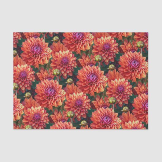  Mums Floral Tissuepapier (Voorkant)