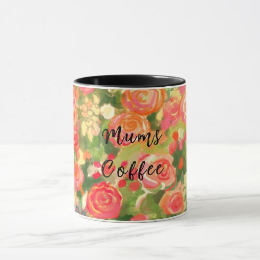 Mums, koffie, Floral Mok (Midden)