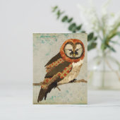 Mums Owl Blue Briefkaart (Staand voorkant)
