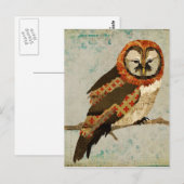 Mums Owl Blue Briefkaart (Voorkant / Achterkant)