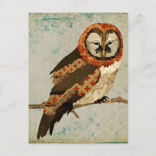 Mums Owl Blue Briefkaart (Voorkant)