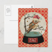 Mums Owl Snowglobe Briefkaart (Voorkant / Achterkant)