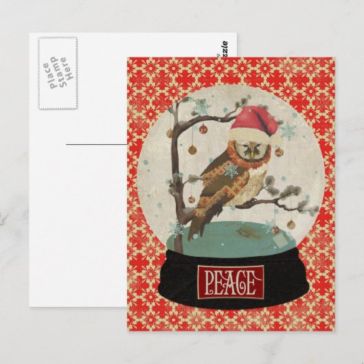 Mums Owl Snowglobe Briefkaart (Voorkant / Achterkant)