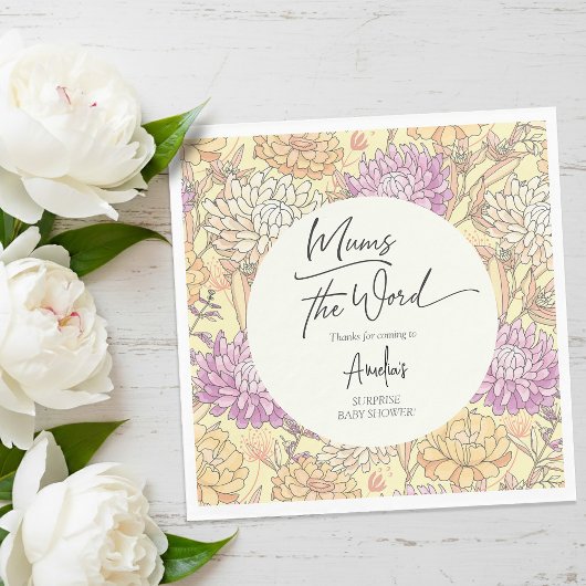 Mums the Word Floral Baby Shower Servet