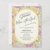 Mum's the Word Floral Surprise Baby Shower Kaart (Voorkant)