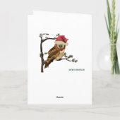 Mums Uil Gestreepte Kerst Kaart (Achterkant)