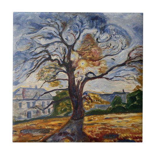 Munch De Eik Expressionistische Natuur Kunst Tegeltje (Voorkant)