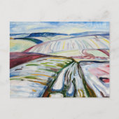 Munch Expressionistisch Winterveld Sneeuw Kunst Briefkaart (Voorkant)