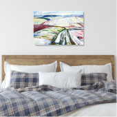 Munch Expressionistisch Winterveld Sneeuw Kunst Canvas Afdruk (Insitu (Slaapkamer))