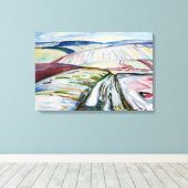 Munch Expressionistisch Winterveld Sneeuw Kunst Canvas Afdruk (Insitu (Houten vloer))
