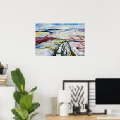 Munch Expressionistisch Winterveld Sneeuw Kunst Poster (Thuiskantoor)
