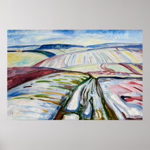 Munch Expressionistisch Winterveld Sneeuw Kunst Poster