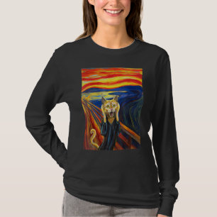 Munch is de Schreeuw Schilderij Kat T-shirt