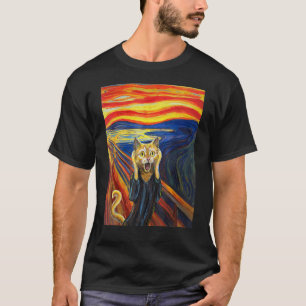 Munch is de Schreeuw Schilderij Kat T-shirt