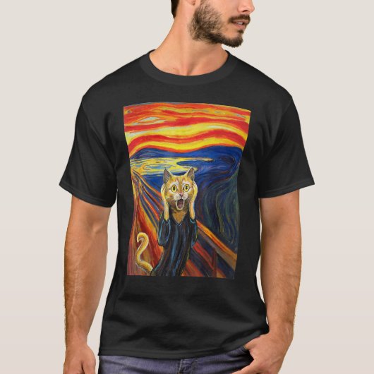 Munch is de Schreeuw Schilderij Kat T-shirt (Voorkant)
